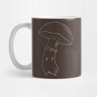 Boletus Mushroom White Lineart Mug